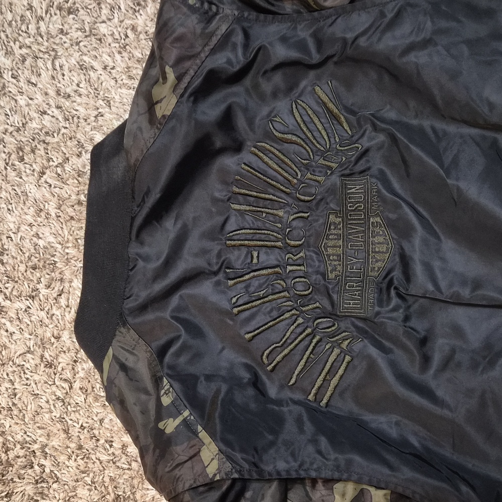 Harley Davidson Camo Black Switchback Jacket Bomber Lined 2XL XXL - Picture 2 of 5